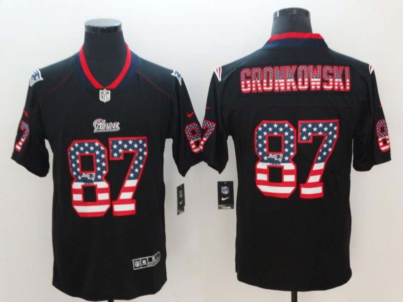 Men's New England Patriots Rob Gronkowski #87 Black Jersey
